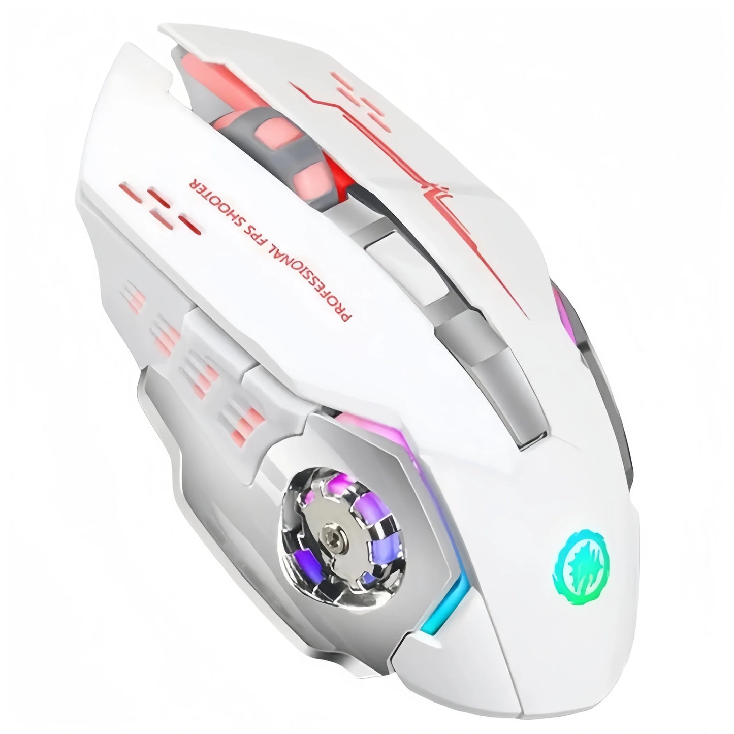 Souris sans fil 2,4 GHz Bluetooth, souris gaming rétro-éclairé RGB, souris rechargeable et silencieuse, 3 600 DPI, compatible avec MacBook et ordinateur portable.
