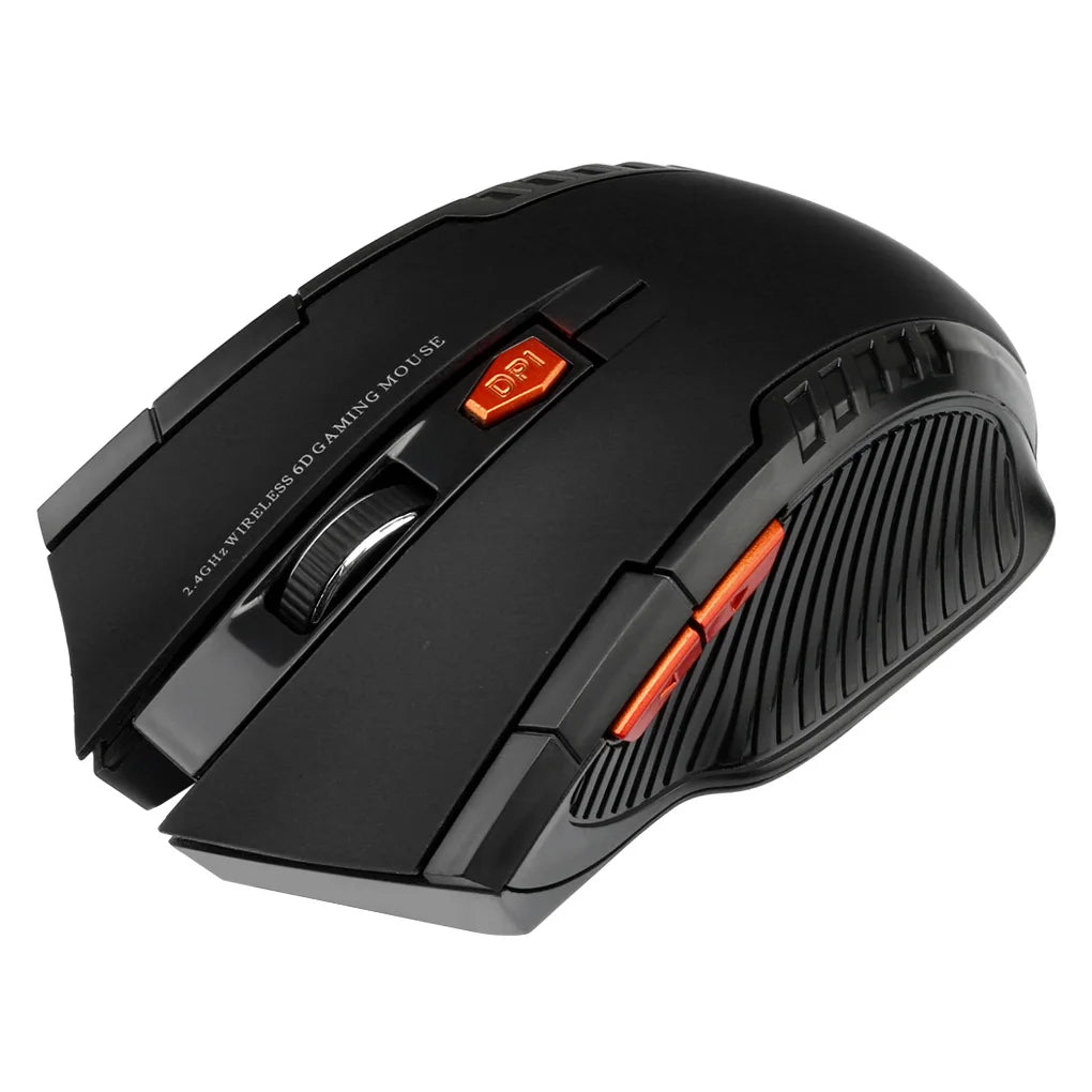 Souris sans fil 2,4 GHz, 1600 DPI, optique, 6 boutons, avec récepteur USB, pour PC et ordinateur portable. Accessoires inclus.