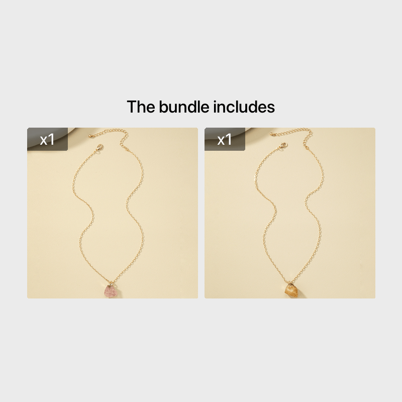 Collier pendentif en cristal naturel irrégulier, plaqué or 14 carats, pour femme