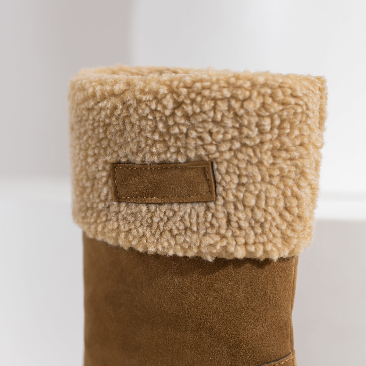 Bottes chaudes doublées de fourrure pour femmes, bottines à talons carrés (COULEUR AU CHOIX)