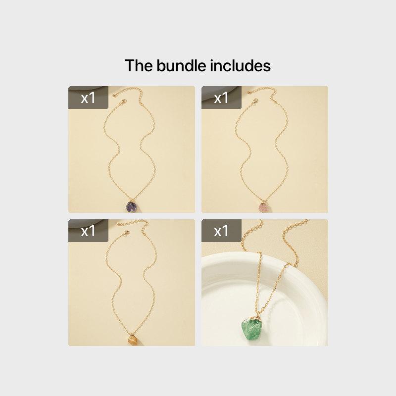 Collier pendentif en cristal naturel irrégulier, plaqué or 14 carats, pour femme