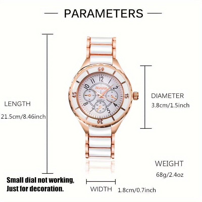 Montre femme rose doré, luxe décontractée, à quartz