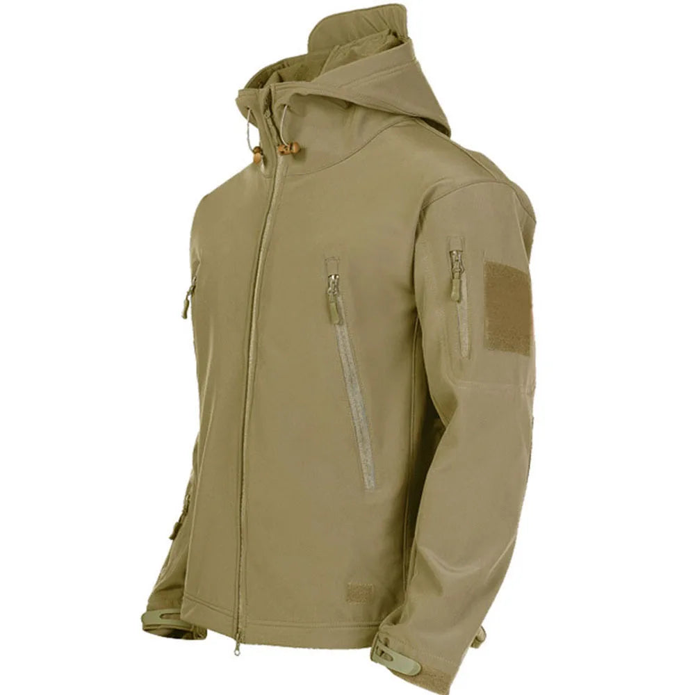 Vestes militaires en peau de requin à coque souple pour hommes, vestes tactiques coupe-vent et imperméables, vestes de combat de l'armée pour hommes, manteaux bombers à capuche pour hommes