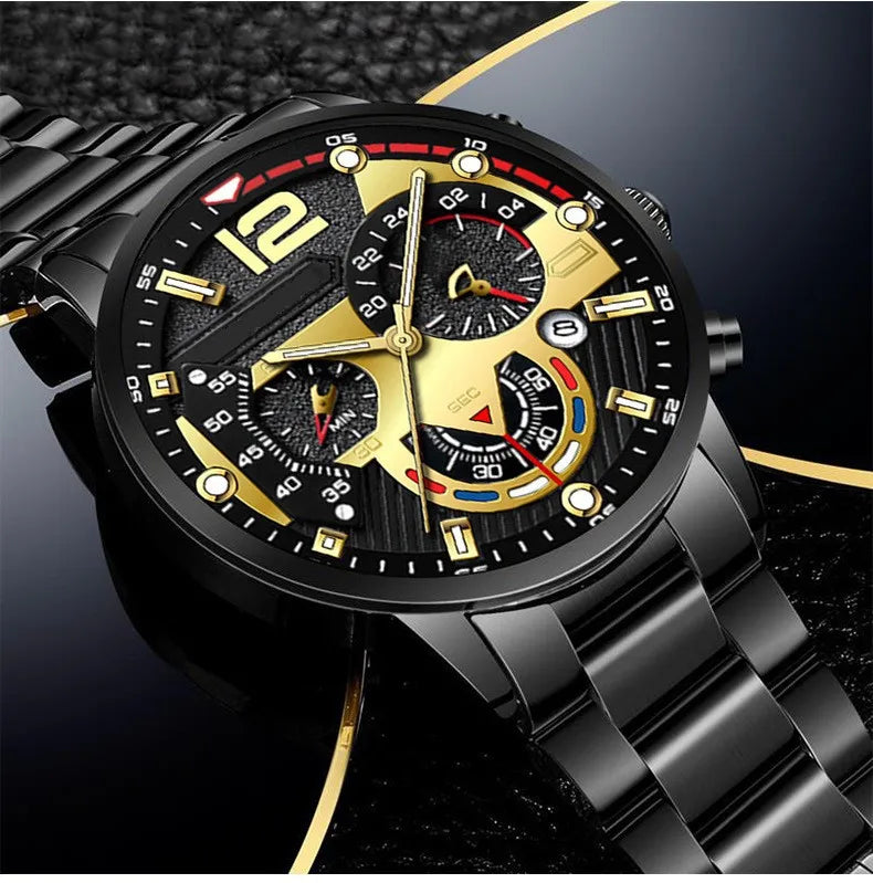Montre Homme Montres de sport pour hommes, montres de luxe en acier à quartz, montres d'affaires pour hommes, montres décontractées