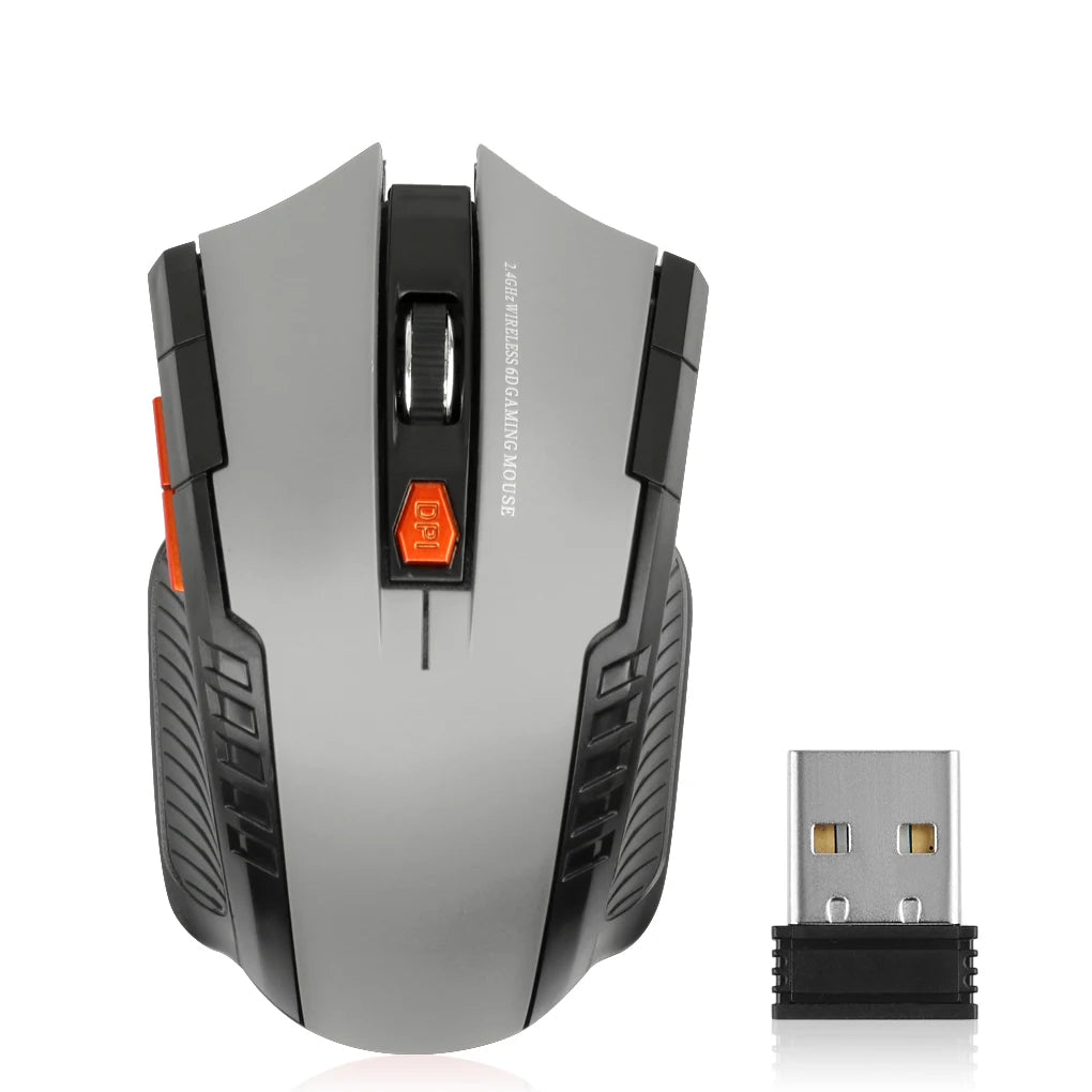 Souris sans fil 2,4 GHz, 1600 DPI, optique, 6 boutons, avec récepteur USB, pour PC et ordinateur portable. Accessoires inclus.