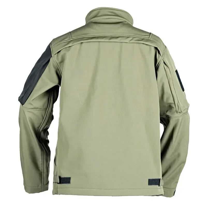 Ensemble tactique imperméable en peau de requin pour homme : veste de combat épaisse en polaire + pantalon cargo chaud coupe-vent (2 pièces).