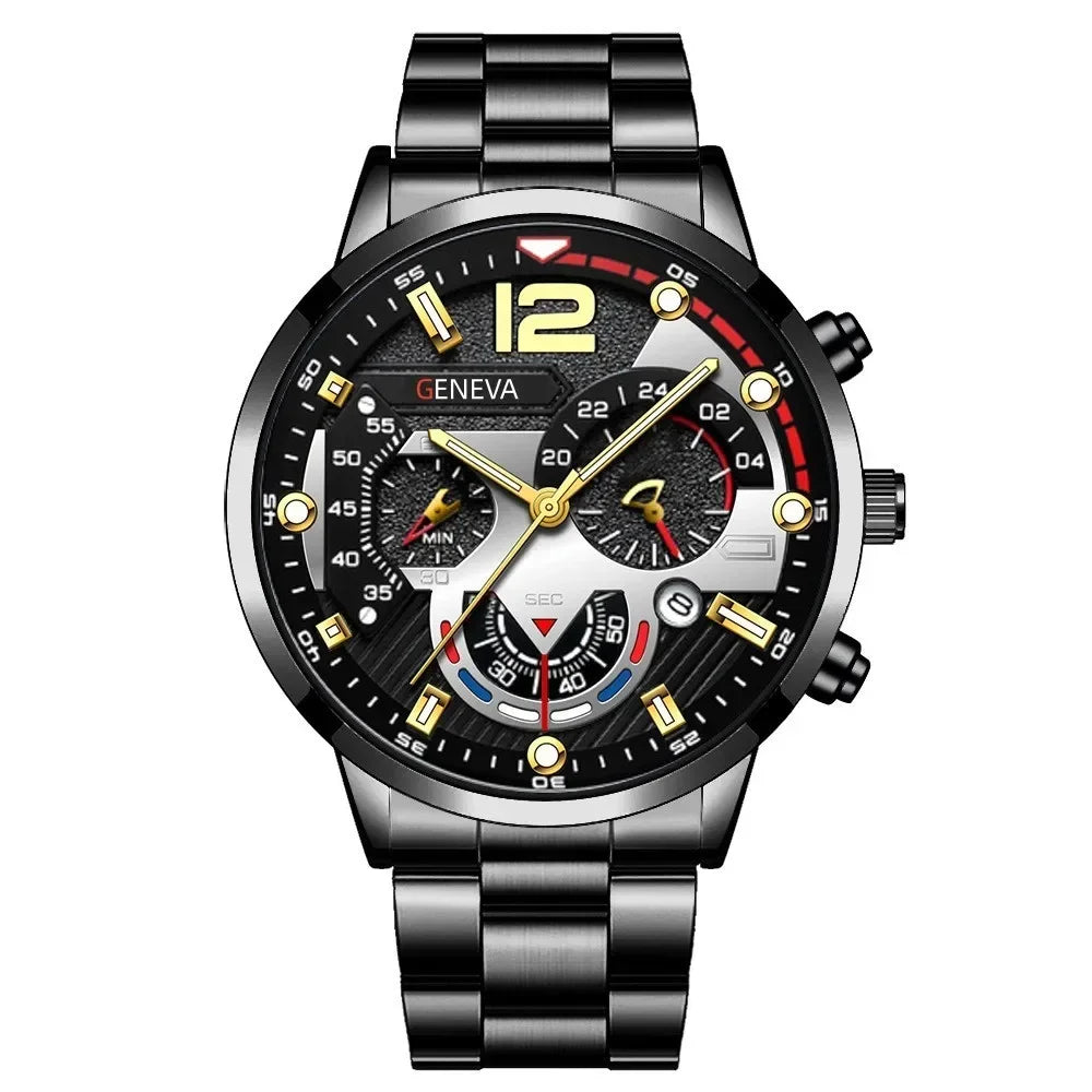 Montre Homme Montres de sport pour hommes, montres de luxe en acier à quartz, montres d'affaires pour hommes, montres décontractées