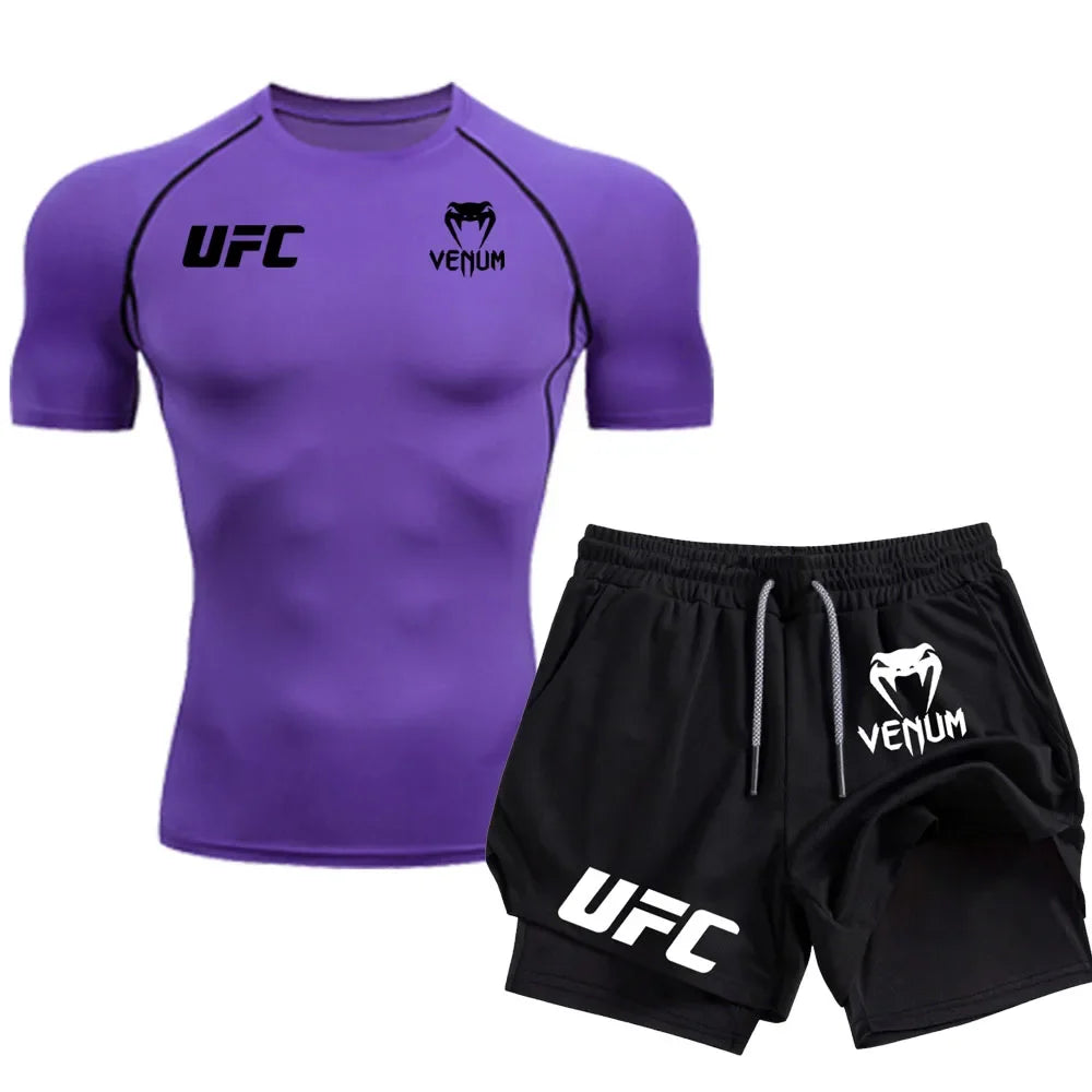 Ensemble deux pièces pour homme UFC : t-shirt et short ( choix du modèle )