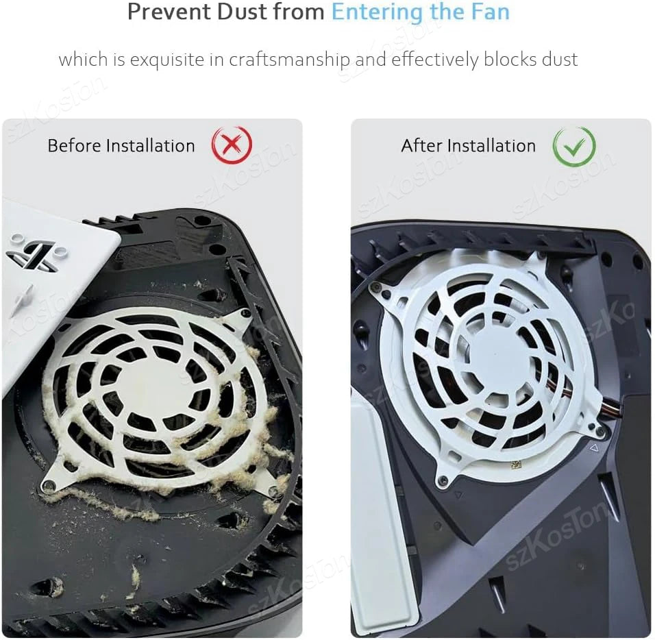 Filtre anti-poussière pour ventilateurs de refroidissement PS5 Slim et PS5 Pro - Accessoires pour consoles de jeux - Kit anti-poussière en silicone