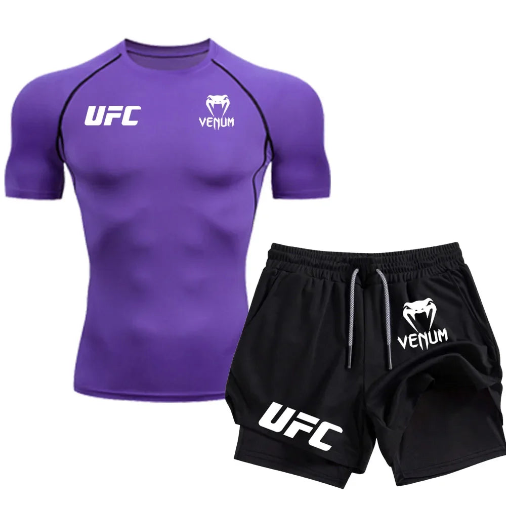 Ensemble deux pièces pour homme UFC : t-shirt et short ( choix du modèle )