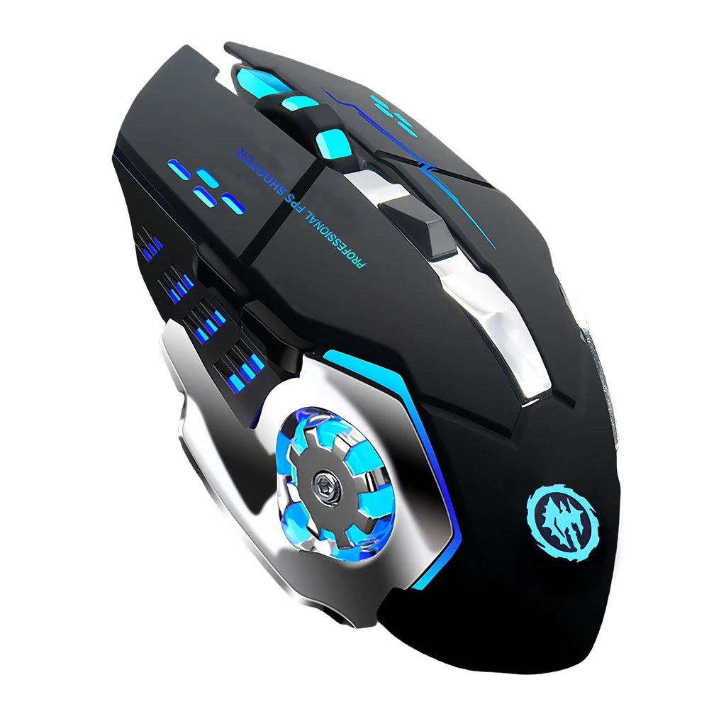 Souris sans fil 2,4 GHz Bluetooth, souris gaming rétro-éclairé RGB, souris rechargeable et silencieuse, 3 600 DPI, compatible avec MacBook et ordinateur portable.