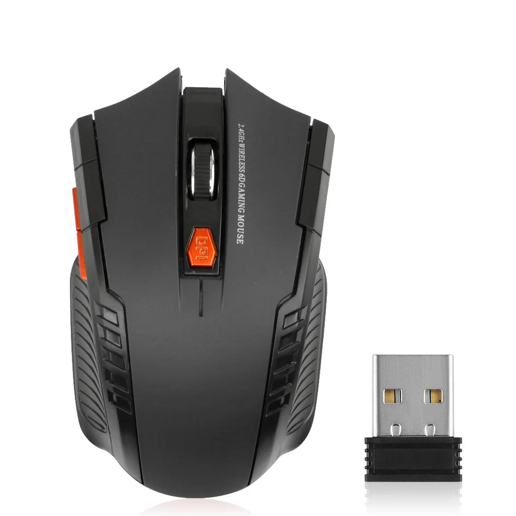 Souris sans fil 2,4 GHz, 1600 DPI, optique, 6 boutons, avec récepteur USB, pour PC et ordinateur portable. Accessoires inclus.
