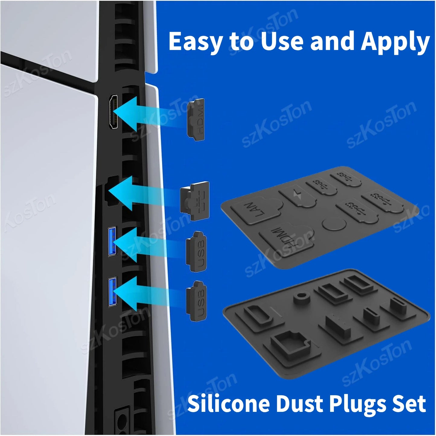 Filtre anti-poussière pour ventilateurs de refroidissement PS5 Slim et PS5 Pro - Accessoires pour consoles de jeux - Kit anti-poussière en silicone