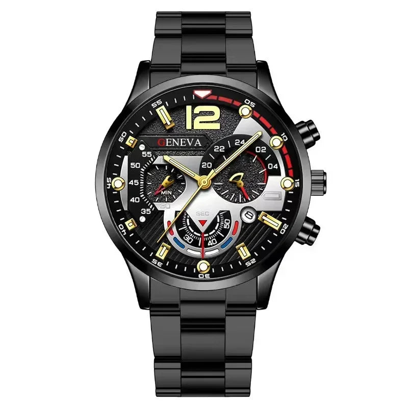 Montre Homme Montres de sport pour hommes, montres de luxe en acier à quartz, montres d'affaires pour hommes, montres décontractées