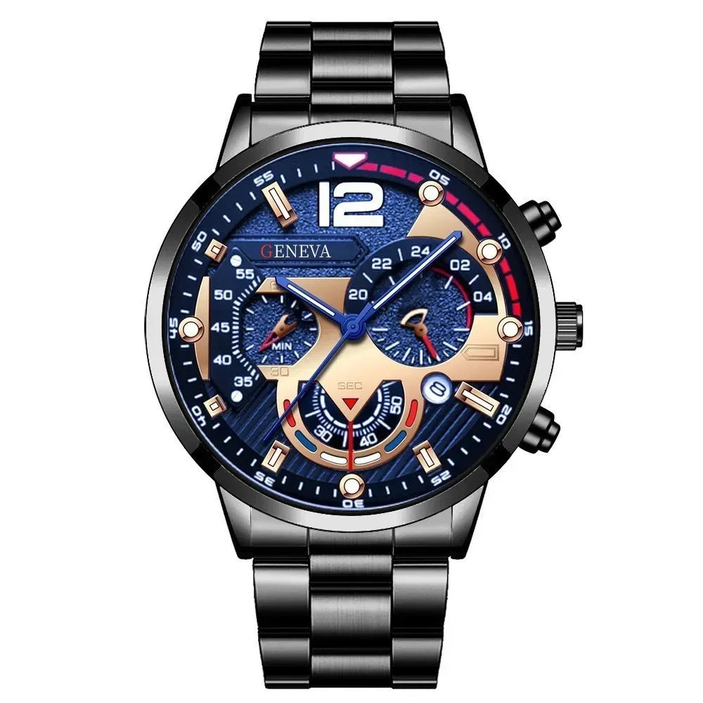 Montre Homme Montres de sport pour hommes, montres de luxe en acier à quartz, montres d'affaires pour hommes, montres décontractées