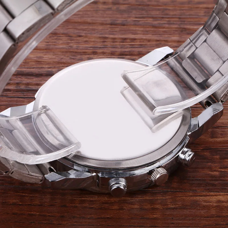 Montre à Quartz pour hommes, décontractée, en acier inoxydable, avec ceinture en maille, cadran rond Simple, montre-bracelet d'affaires