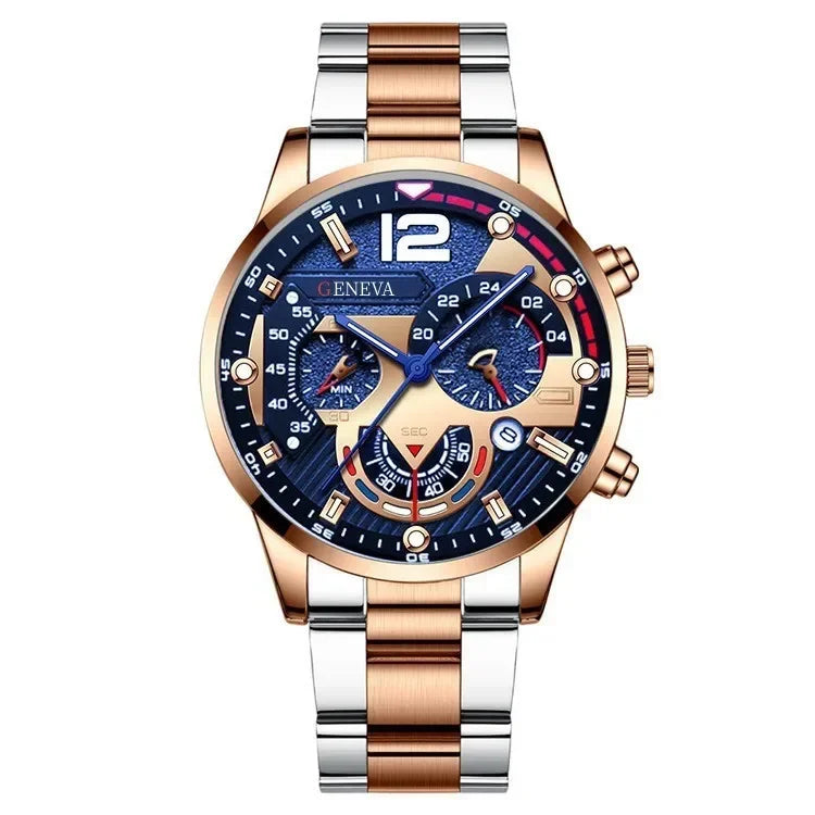Montre Homme Montres de sport pour hommes, montres de luxe en acier à quartz, montres d'affaires pour hommes, montres décontractées