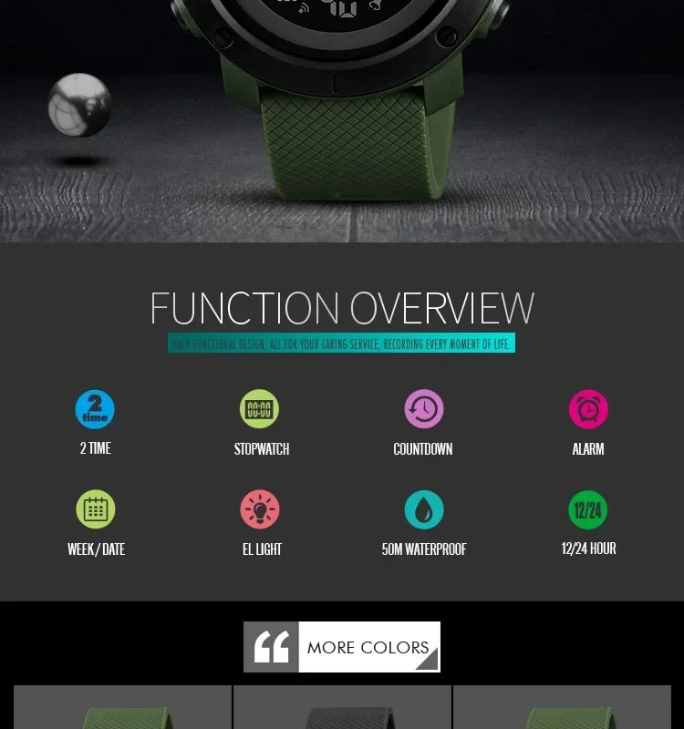 Montre SKMEI 1426 pour homme, réveil, montre numérique tendance, montre de sport, montre de luxe étanche à 5 bars