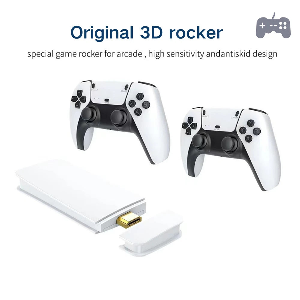 Jeux vidéo TV 4K M15 avec 64 Go de mémoire intégrée, 3 jeux et plus de 40 000 titres rétro, manettes sans fil et compatible avec plus de 20 émulateurs pour jeux sur TV HD.