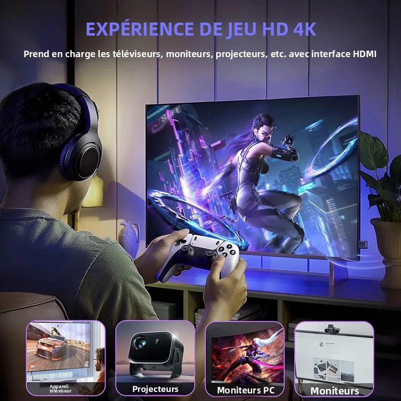 Jeux vidéo TV 4K M15 avec 64 Go de mémoire intégrée, 3 jeux et plus de 40 000 titres rétro, manettes sans fil et compatible avec plus de 20 émulateurs pour jeux sur TV HD.