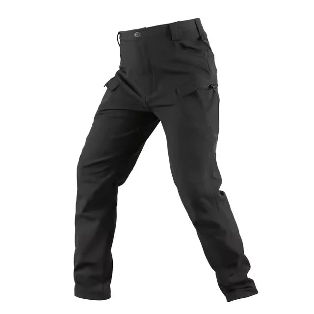 Ensemble tactique imperméable en peau de requin pour homme : veste de combat épaisse en polaire + pantalon cargo chaud coupe-vent (2 pièces).