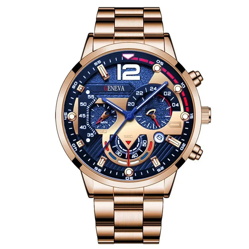 Montre Homme Montres de sport pour hommes, montres de luxe en acier à quartz, montres d'affaires pour hommes, montres décontractées