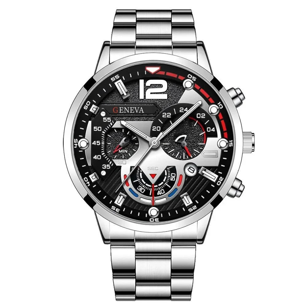 Montre Homme Montres de sport pour hommes, montres de luxe en acier à quartz, montres d'affaires pour hommes, montres décontractées