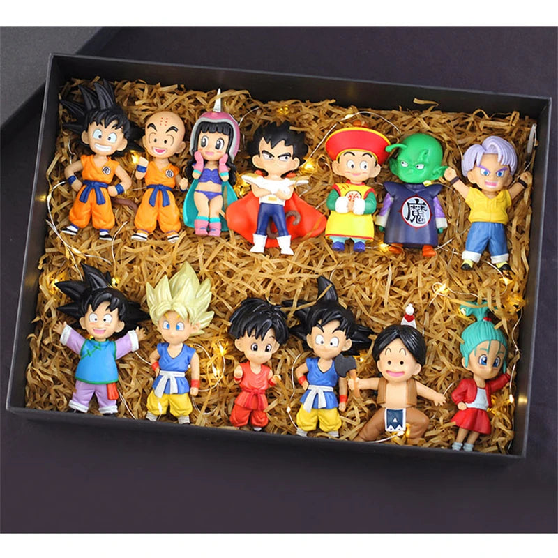 Figurine Dragon Ball Z Super Saiyan Son Goku, Son Gohan, Vegeta, Broly, Piccolo et Majin Buu - Coffret de figurines articulées - Cadeau - Jouet