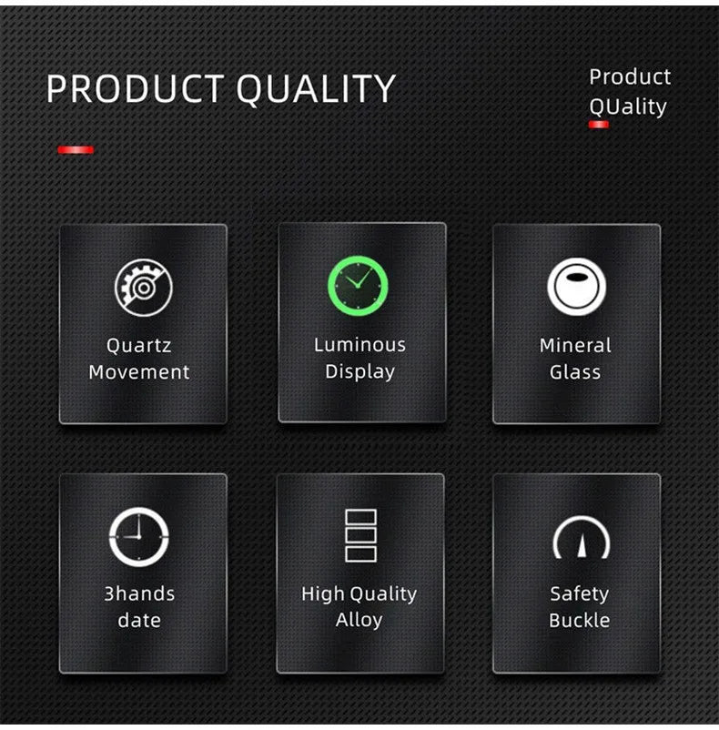 Montre Homme Montres de sport pour hommes, montres de luxe en acier à quartz, montres d'affaires pour hommes, montres décontractées