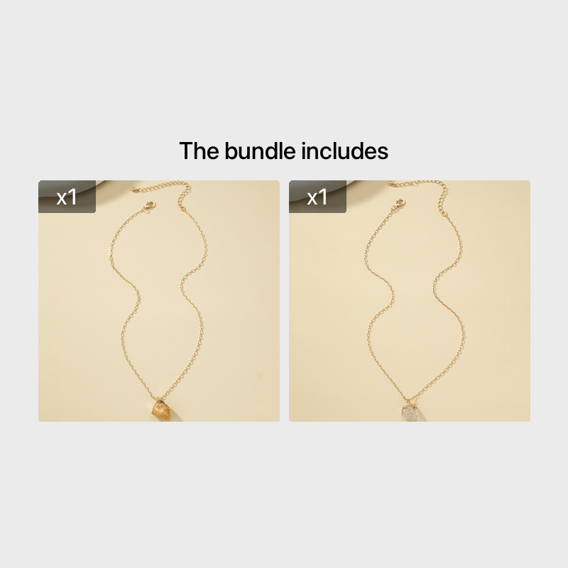 Collier pendentif en cristal naturel irrégulier, plaqué or 14 carats, pour femme