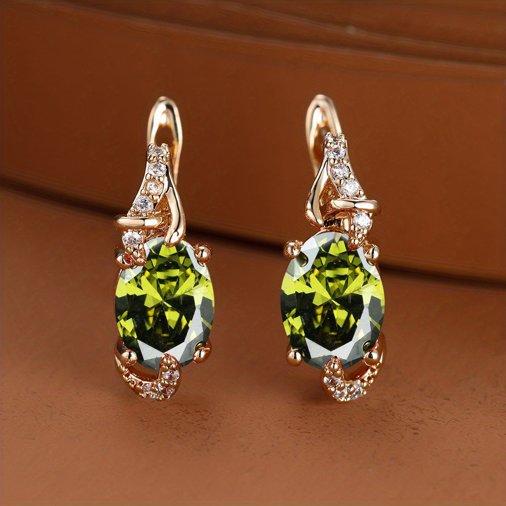 Boucles d'oreilles puces plaquées or 18 carats, pierre bleue et plus de 26 COULEURS au CHOIX