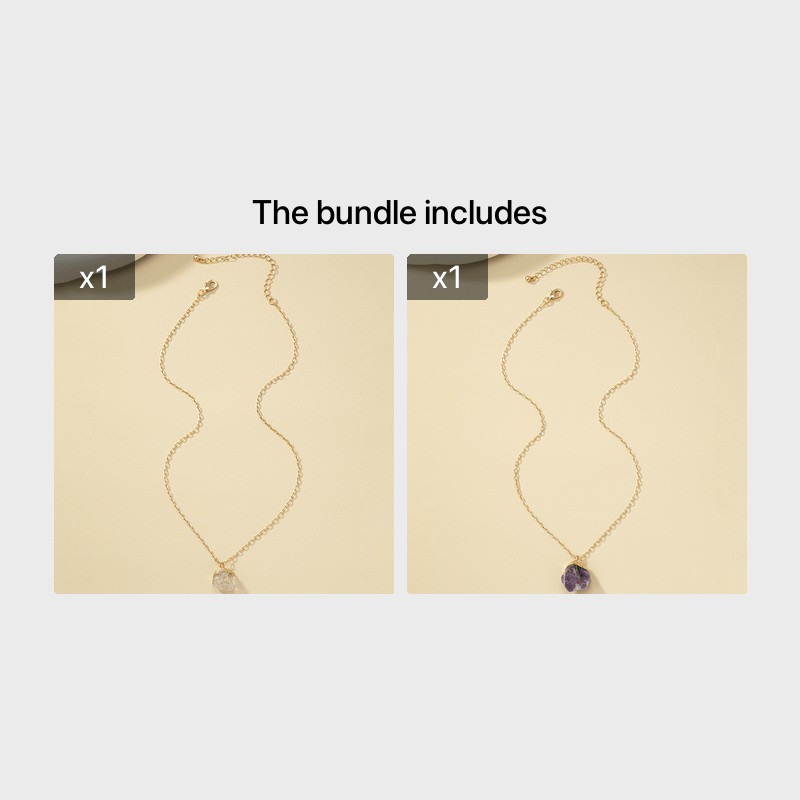 Collier pendentif en cristal naturel irrégulier, plaqué or 14 carats, pour femme