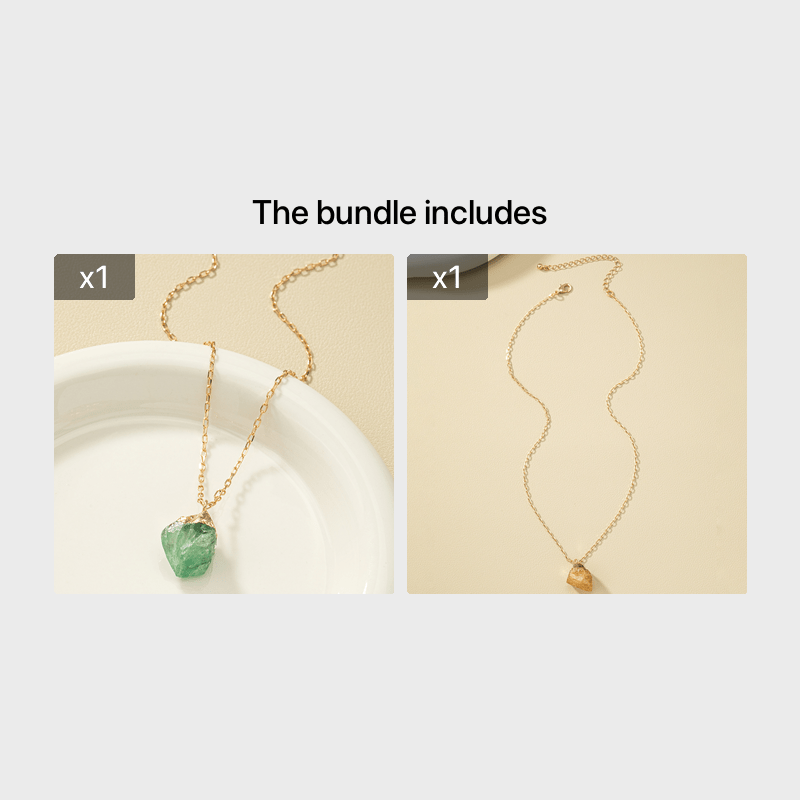 Collier pendentif en cristal naturel irrégulier, plaqué or 14 carats, pour femme