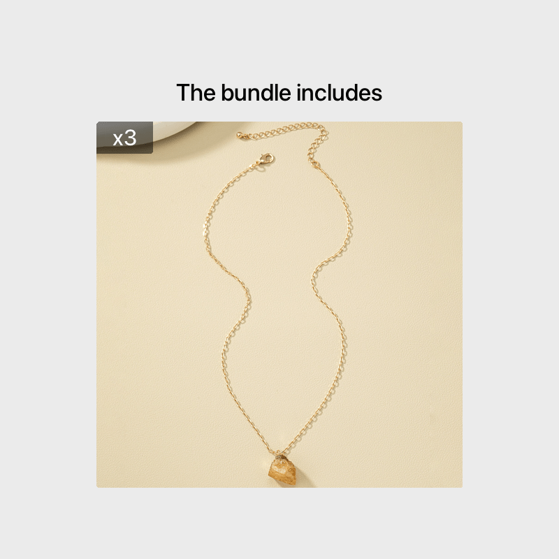 Collier pendentif en cristal naturel irrégulier, plaqué or 14 carats, pour femme