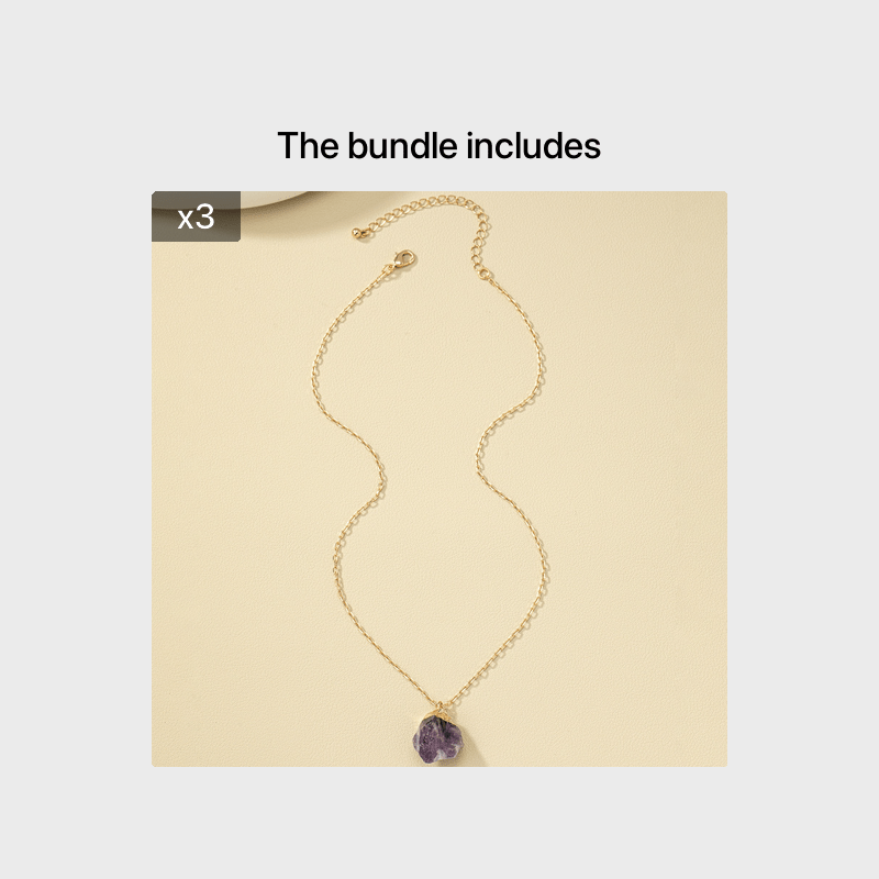 Collier pendentif en cristal naturel irrégulier, plaqué or 14 carats, pour femme